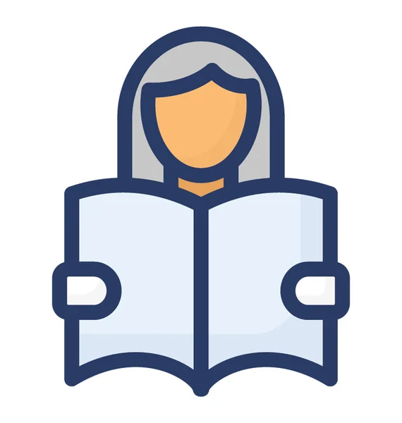 Libro Para Leer Icono Diseño Plano — Vector de stock