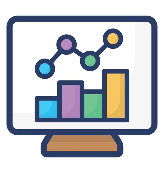 Online Analytics Flat Design Vector — Stock Vector