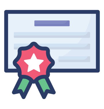 Beyaz arka planda izole düz tasarım diploma simgesi.