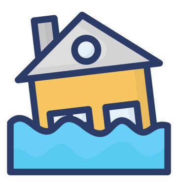 Düz tasarım Flood simgesi.