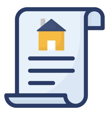 Ev belge simgesinin düz vektör tasarımı.