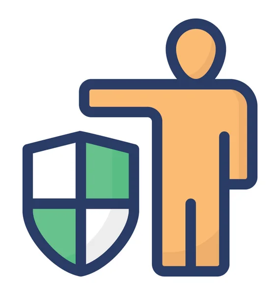 Flat Vector Design Personal Security Icon — Stock Vector