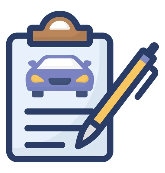 Plat Vector Ontwerp Van Auto Document Icoon — Stockvector