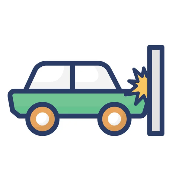 Flat Vector Design Car Accident Icon — Stock Vector