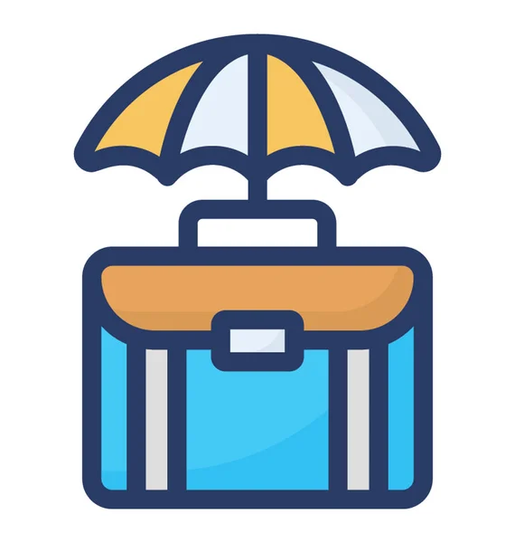 Portfolio Umbrella Business Protection Icon — Stock Vector