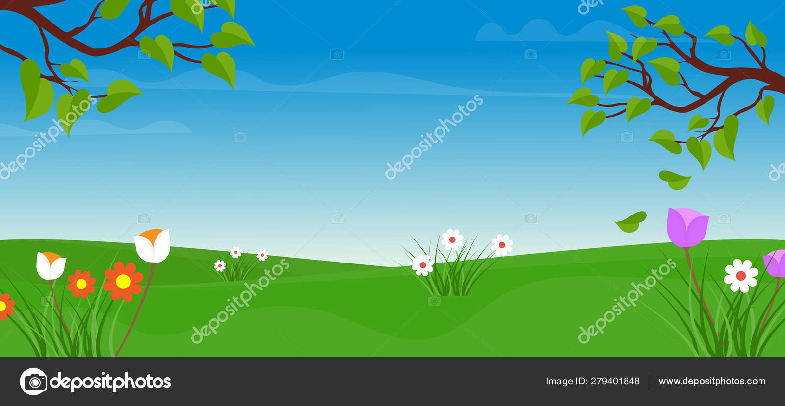 Design Ilustração Fundo Jardim Vetor de ©vectorspoint 279401848, image size:1600x829