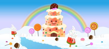 Candyland oyun arka plan illüstrasyon  