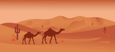Çöl safari arka plan İllüstrasyon 