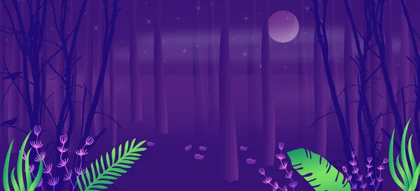Bosque Púrpura Diseño Ilustración — Vector de stock