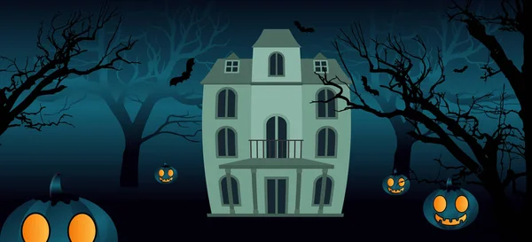 Illustration Design Halloween Night Game Background — Stock Vector