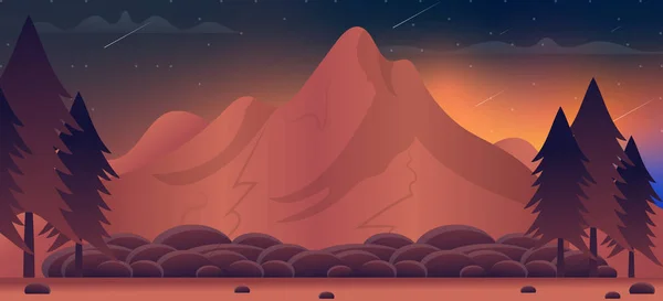 Firewatch Montaña Fondo Ilustración Diseño — Vector de stock