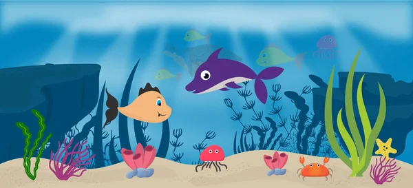 Illustration Design Unterwasser Spiel Hintergrund — Stockvektor