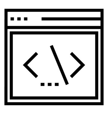 Web geliştirme simgesinin çizgi tasarımı.