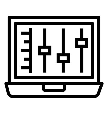 Hacim eşitleyici simgesinin çizgi tasarımı.