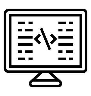 Web geliştirme simgesinin çizgi tasarımı.