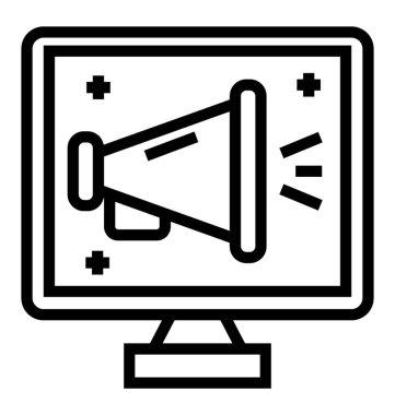 Dijital pazarlama simgesinin hat tasarımı.