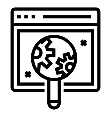 Satır tasarımında Web optimize simgesi.