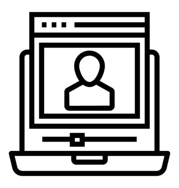 Web video simgesinin çizgi tasarımı.