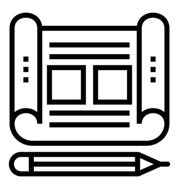 Satır tasarımında içerik yazma simgesi.