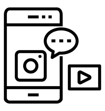 Sosyal medya simgesinin çizgi tasarımı.