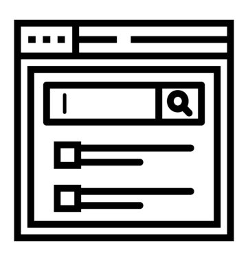 Web arama simgesinin satır tasarımı.