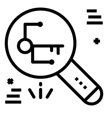 Anahtar kelime arama simgesinin satır tasarımı.