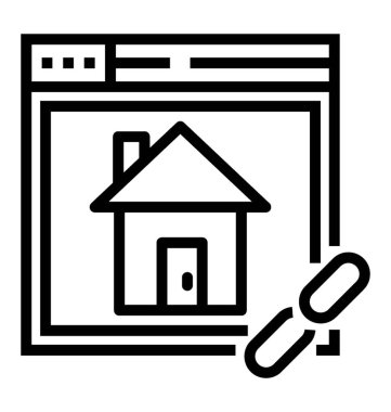 Ana sayfa köprü simgesinin satır tasarımı.