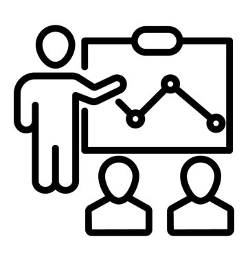 İş sunusu simgesinin satır tasarımı.