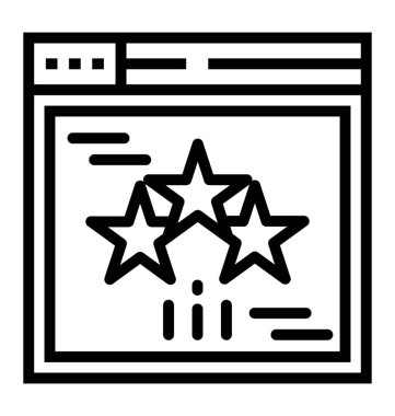 Web sitesi derecelendirme simgesinin satır tasarımı.