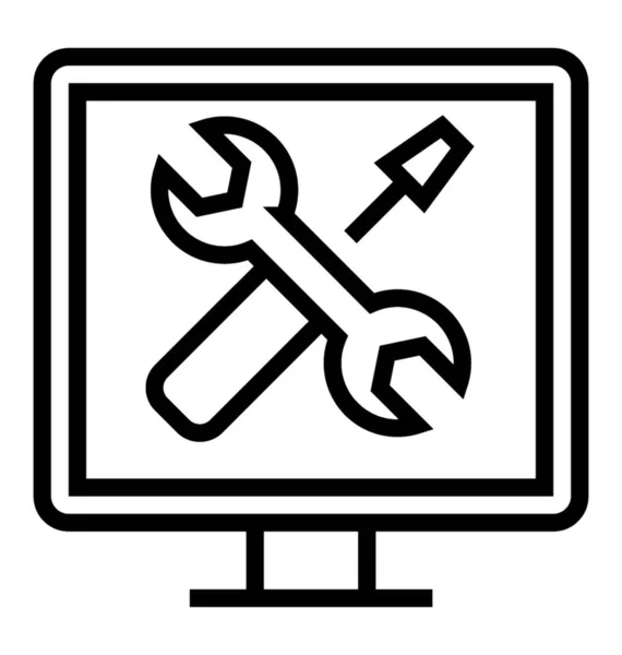 stock vector Line design of web maintenance icon.