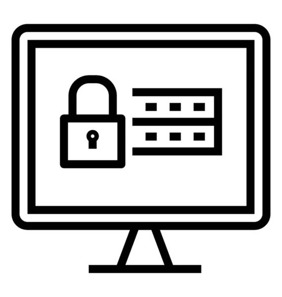 Diseño Línea Del Icono Seguridad Informática — Vector de stock