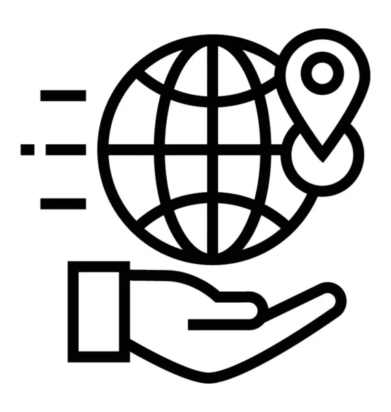 Návrh Řádku Ikony Globálního Umístění — Stockový vektor