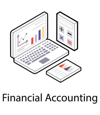 Finansal muhasebenin isometrik simgesi 