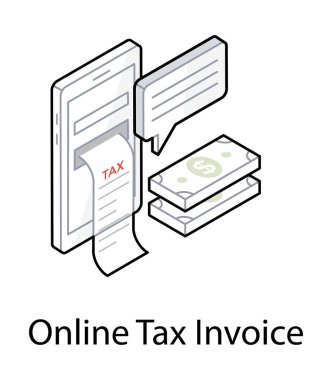 Vergi faturası isometrik simge tasarımı 