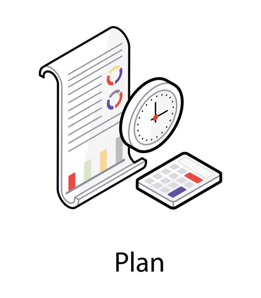 Plannings Pictogram Ontwerp Isometrische Vector — Stockvector