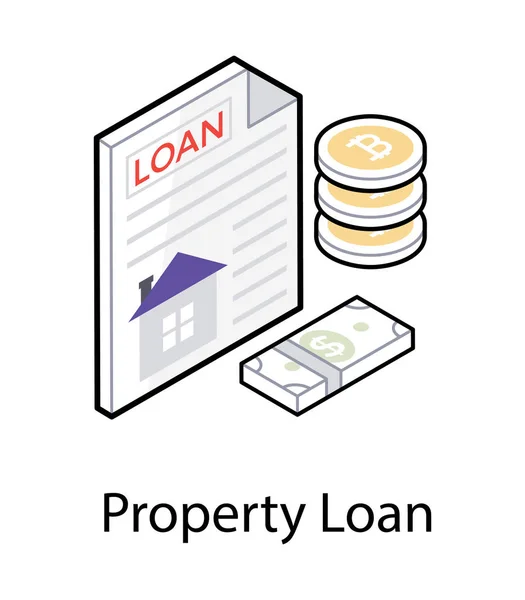 Isometrisch Pictogram Van Zakelijke Lening — Stockvector