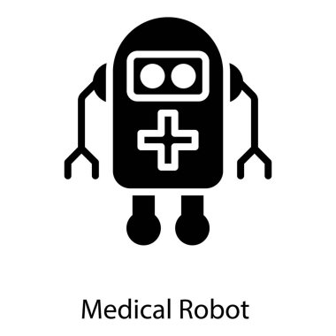 Katı tasarımda tıbbi robot vektörü 