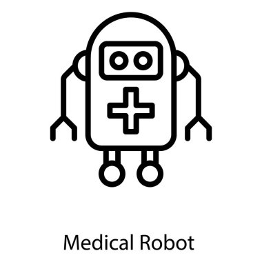 Sıra tasarımında tıbbi robot vektörü 