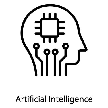 Çizgi tasarımında yapay zeka vektörü 