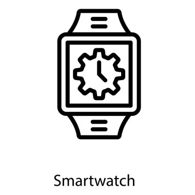 Çizgi tasarımında akıllı saat vektörü.