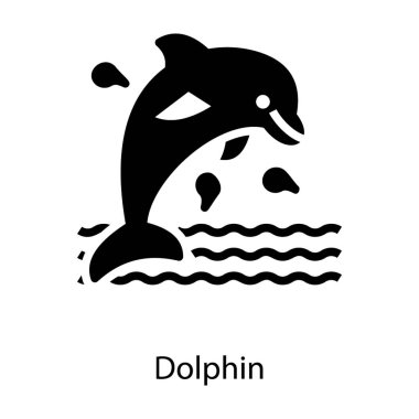 Glyph simgesinde deniz memelisi yunusu 