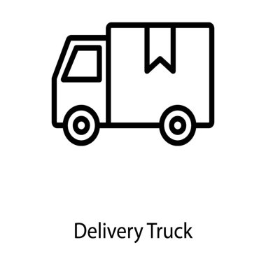 Satır tasarımında teslimat minibüsü simgesi