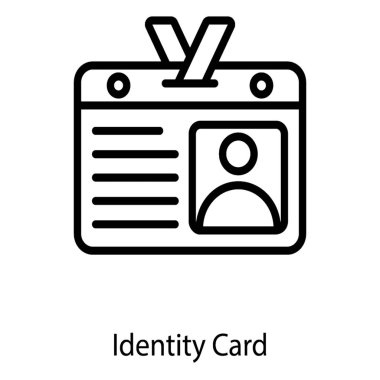 Satır tasarımında kimlik kartı simgesi 