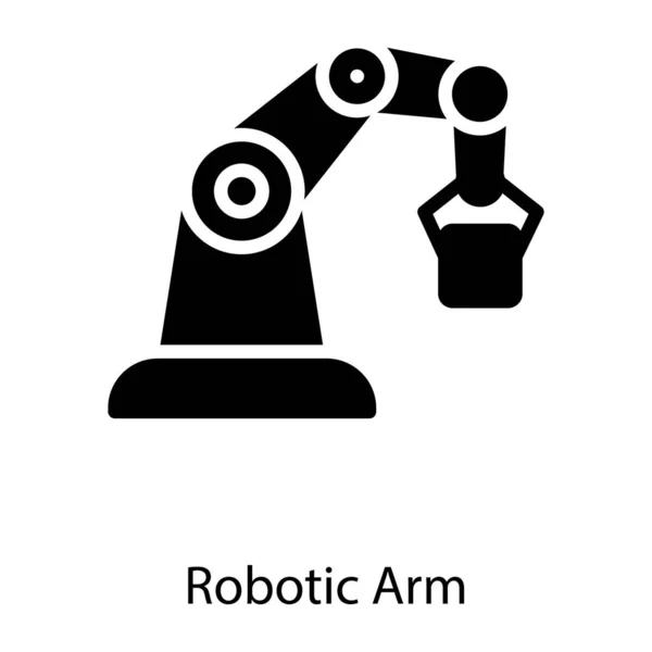 Solid Industriell Robotarm Solid Design — Stock vektor