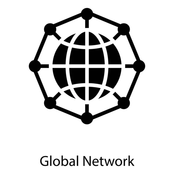 Globale Netzwerkkommunikation Fester Vektor — Stockvektor