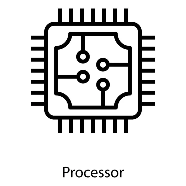 Memory Chip Vector Lijn Ontwerp — Stockvector