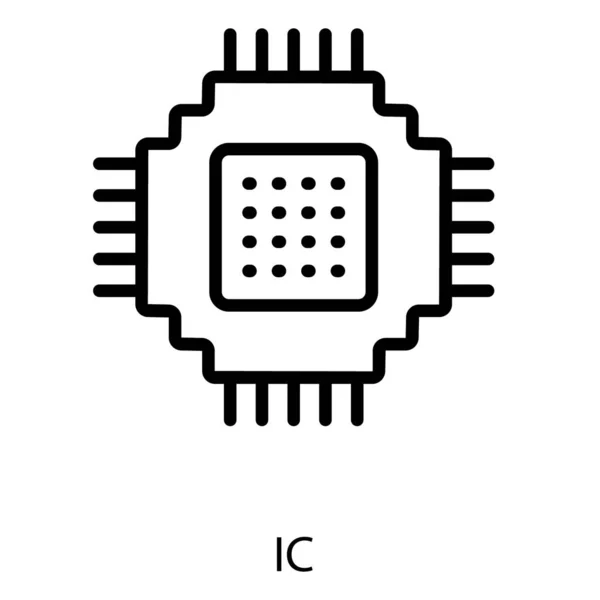 Vector Chip Memoria Diseño Línea — Archivo Imágenes Vectoriales