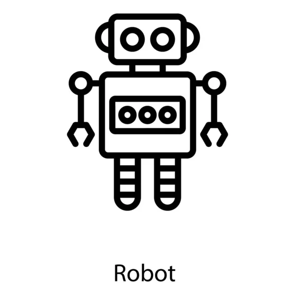 Robot Artificial Vector Línea Diseño — Vector de stock