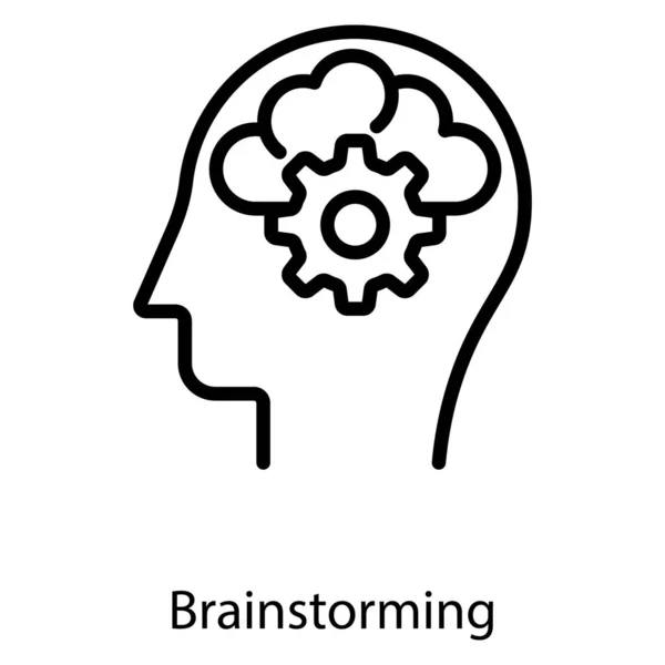 Artificiell Brainstorming Vektor Linje Design — Stock vektor