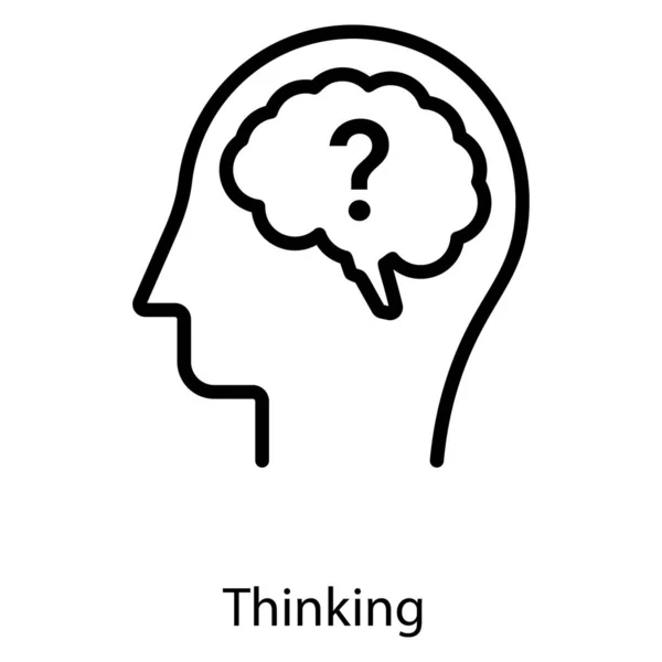Ανθρώπινο Εγκέφαλο Σκέψης Σχεδίαση Εικονιδίων — Διανυσματικό Αρχείο